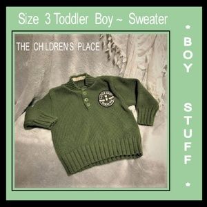 🍁 The Children's Place Boys Sweater 3 T Green